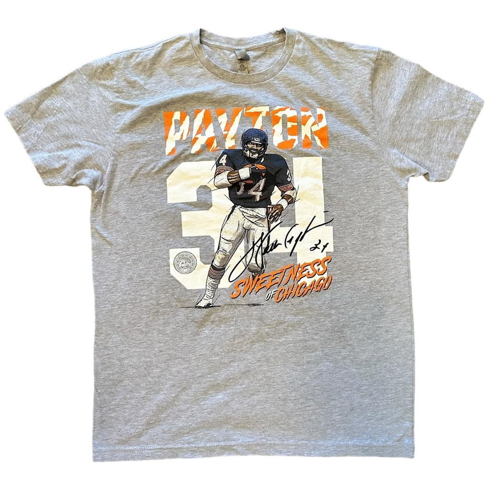 NFL Chicago Bears Walter Payton #34 Sweetness of Chicago Large Gray T-shirt